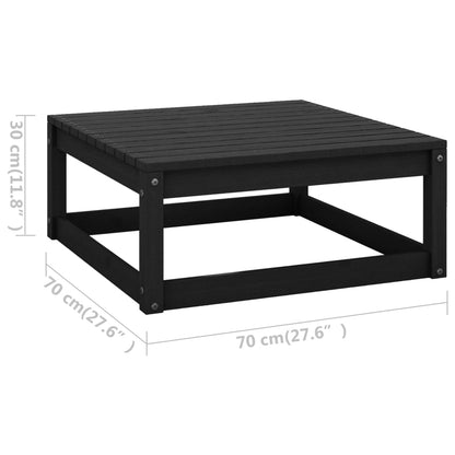 13 Piece Garden Lounge Set Black Solid Pinewood