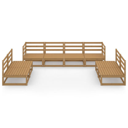 8 Piece Garden Lounge Set Honey Brown Solid Pinewood