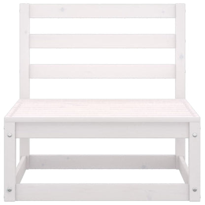 7 Piece Garden Lounge Set White Solid Pinewood