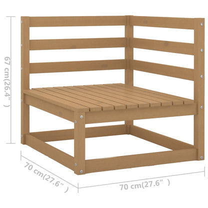 5 Piece Garden Lounge Set Honey Brown Solid Pinewood
