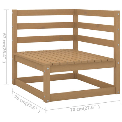 5 Piece Garden Lounge Set Honey Brown Solid Pinewood