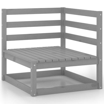5 Piece Garden Lounge Set Grey Solid Wood Pine
