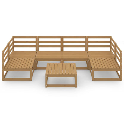 7 Piece Garden Lounge Set Solid Pinewood