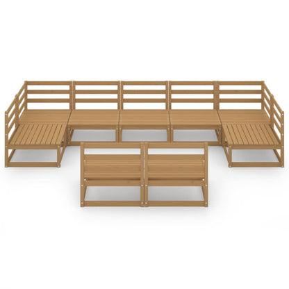 9 Piece Garden Lounge Set Solid Pinewood