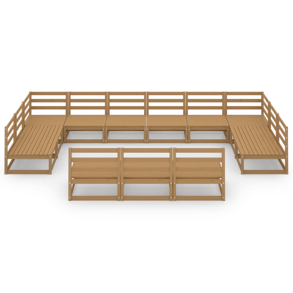 13 Piece Garden Lounge Set Solid Pinewood