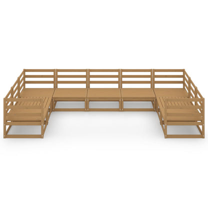 9 Piece Garden Lounge Set Solid Wood Pine