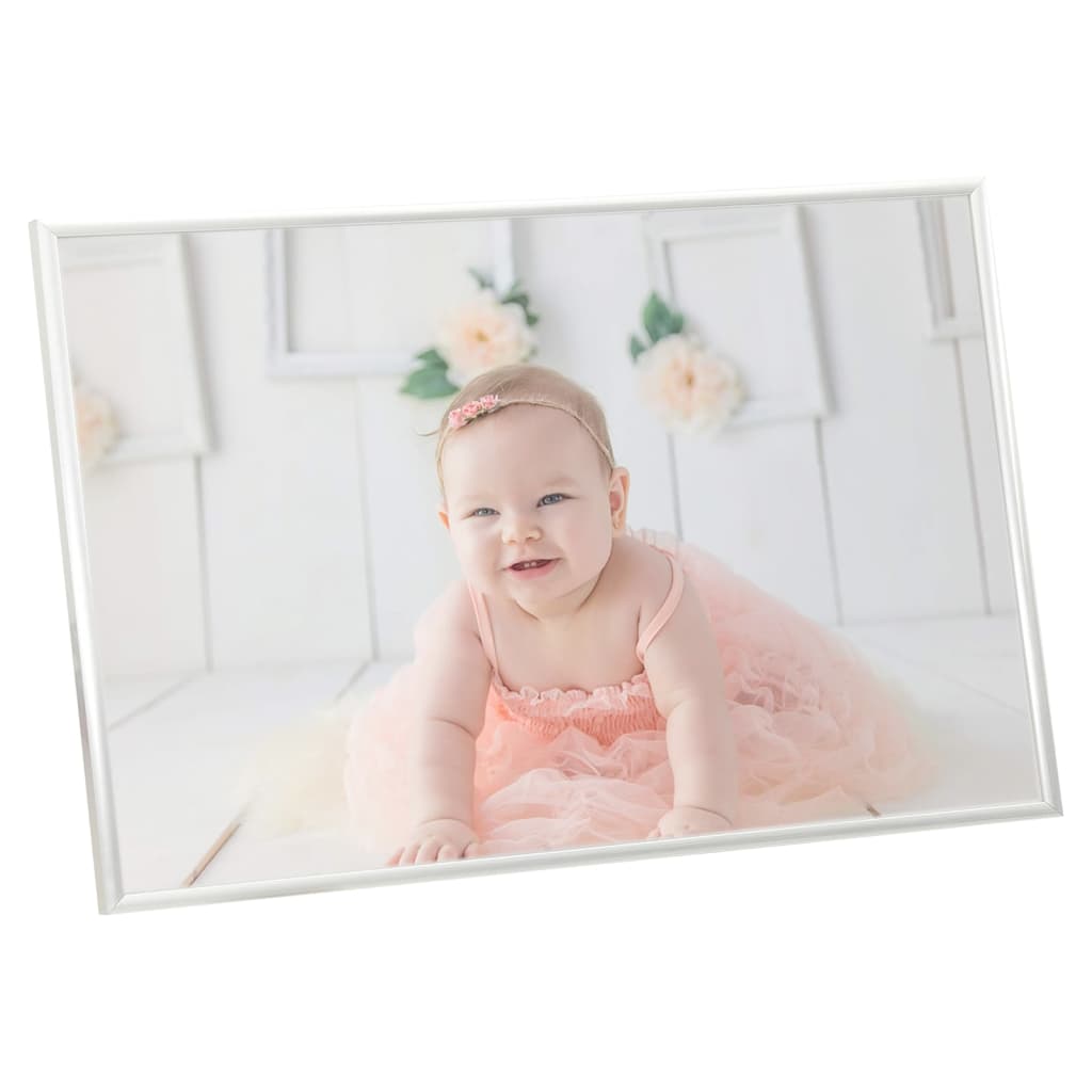 Photo Frames Collage 5 pcs for Wall or Table Silver 70x90cm MDF