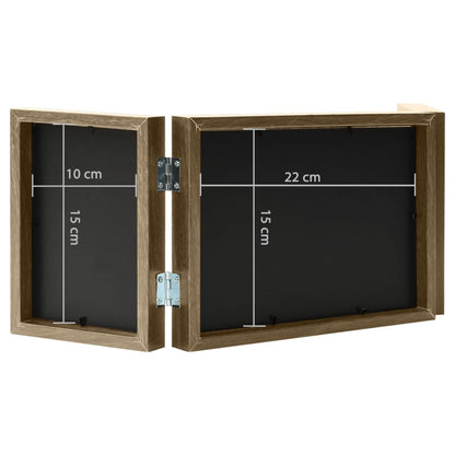 Trifold Photo Frame Collage Light Brown 22x15 cm+2x