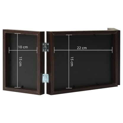 Trifold Photo Frame Collage Dark Brown 22x15 cm+2x