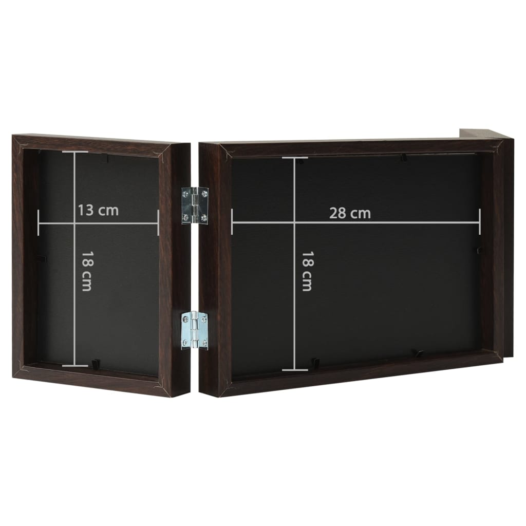 Trifold Photo Frame Collage Dark Brown 28x18 cm+2x