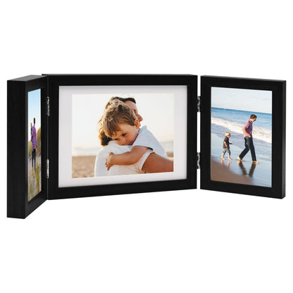 Trifold Photo Frame Collage Black 22x15 cm+2x