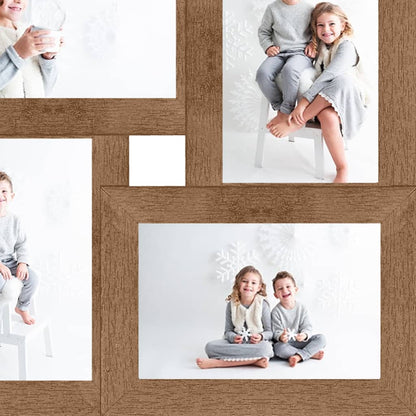 Collage Photo Frame for 4x(13x18 cm) Picture Light Brown MDF