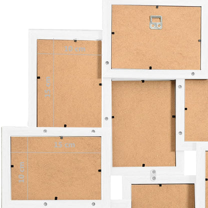 Collage Photo Frame for 10x(10x15 cm) Picture White MDF