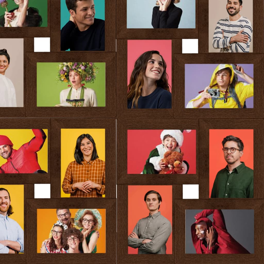 Collage Photo Frame for 24x(13x18 cm) Picture Dark Brown MDF
