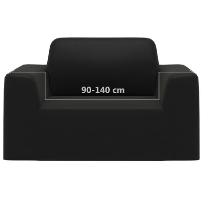 Stretch Couch Slipcover Black Polyester Jersey