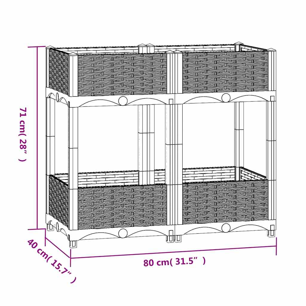 Raised Bed 80x40x71 cm Polypropylene