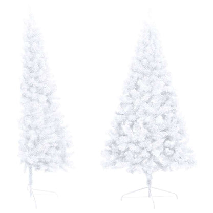 Artificial Half Pre-lit Christmas Tree with Ball Set White 120 cm