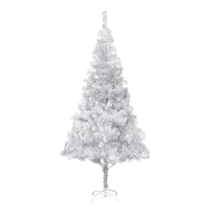 Artificial Pre-lit Christmas Tree with Ball Set Silver 180 cm PET