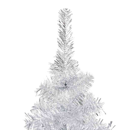 Artificial Pre-lit Christmas Tree with Ball Set Silver 180 cm PET