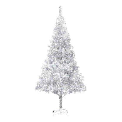 Artificial Pre-lit Christmas Tree with Ball Set Silver 210 cm PET