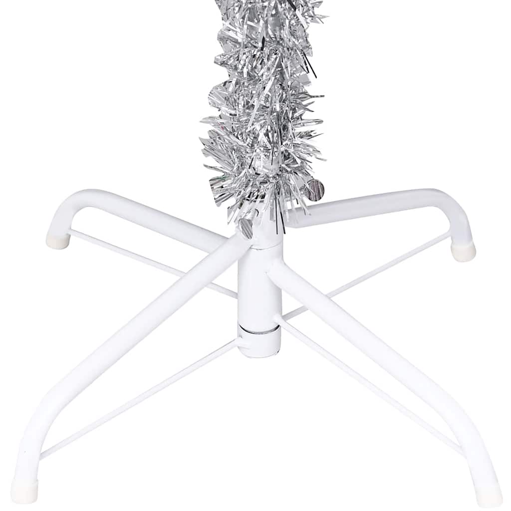 Artificial Pre-lit Christmas Tree with Ball Set Silver 240 cm PET