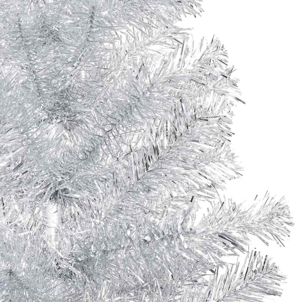 Artificial Pre-lit Christmas Tree with Ball Set Silver 240 cm PET