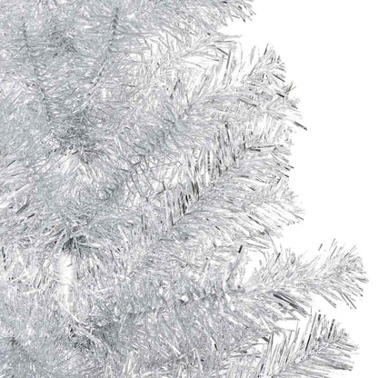 Artificial Pre-lit Christmas Tree with Ball Set Silver 240 cm PET