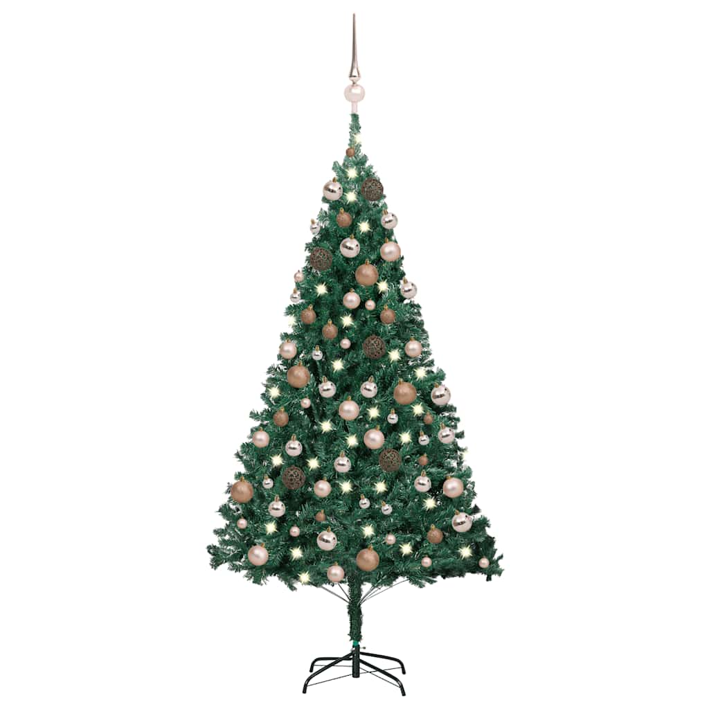 Artificial Pre-lit Christmas Tree with Ball Set Green 120 cm PVC