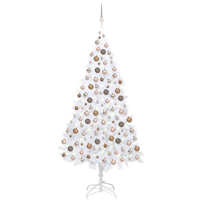 Artificial Pre-lit Christmas Tree with Ball Set White 240 cm