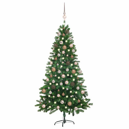 Artificial Pre-lit Christmas Tree with Ball Set 180 cm Green