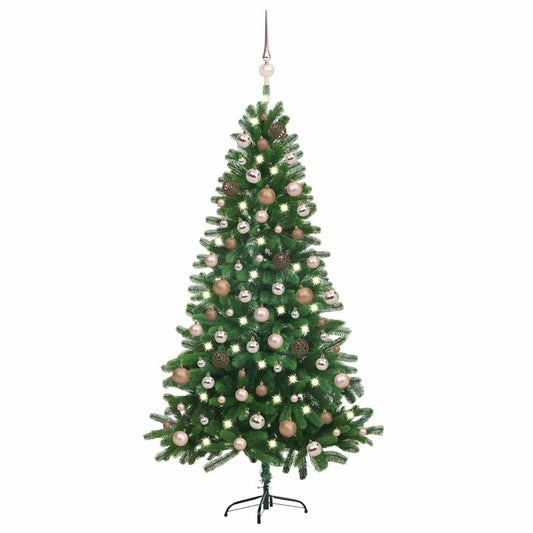 Artificial Pre-lit Christmas Tree with Ball Set 180 cm Green