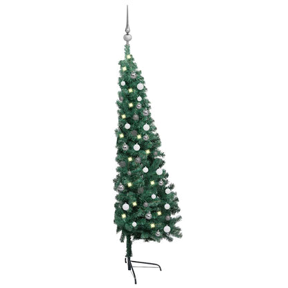 Artificial Half Pre-lit Christmas Tree with Ball Set Green 210 cm