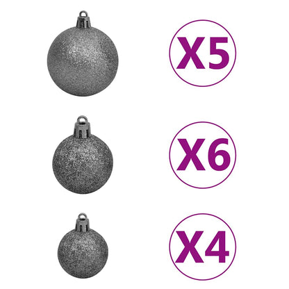 Artificial Half Pre-lit Christmas Tree with Ball Set White 150 cm