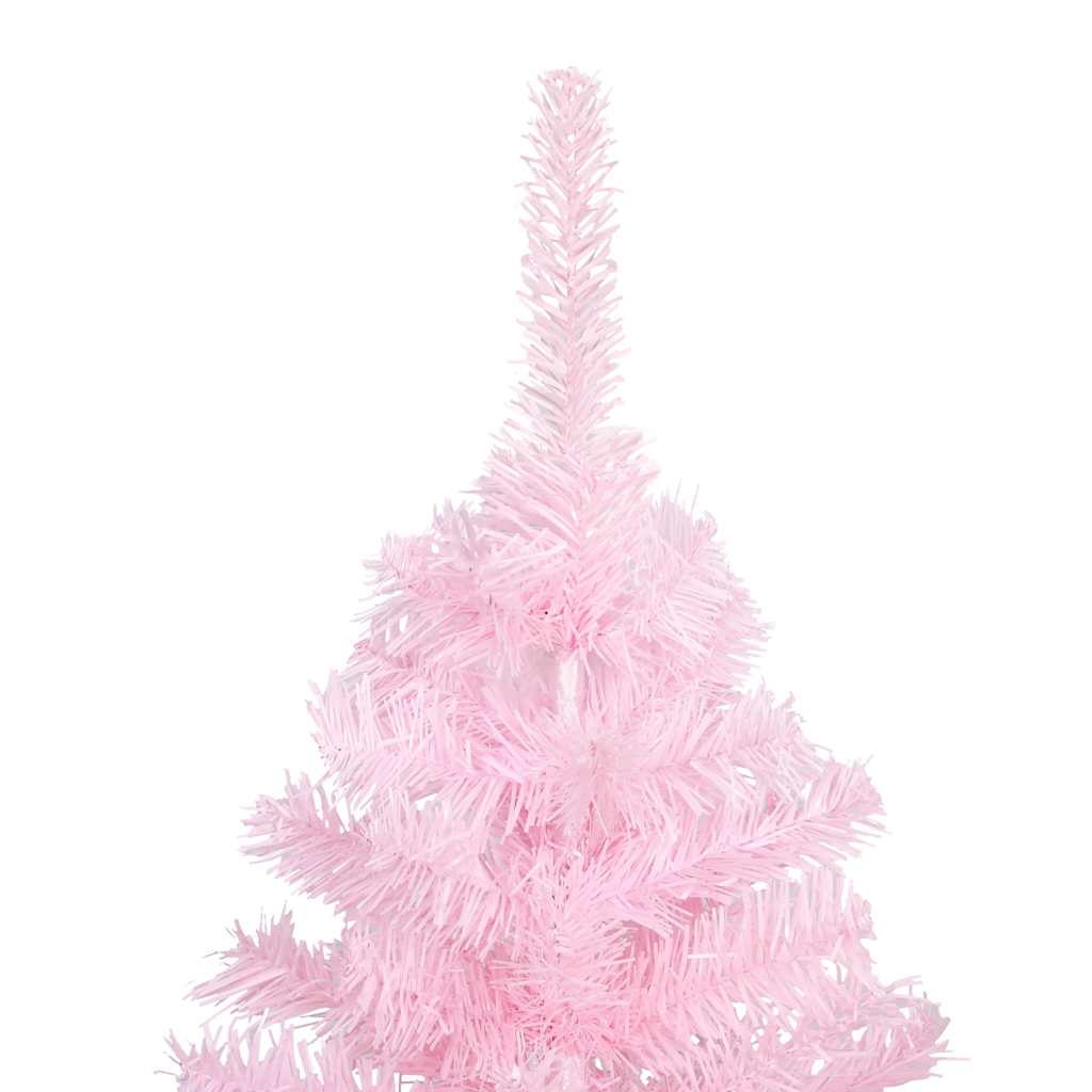 Artificial Pre-lit Christmas Tree with Ball Set Pink 210 cm PVC