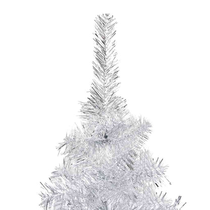 Artificial Pre-lit Christmas Tree with Ball Set Silver 150 cm PET