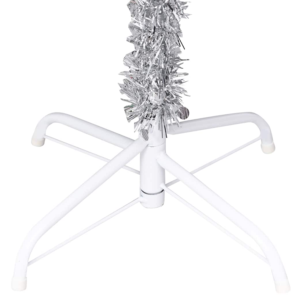 Artificial Pre-lit Christmas Tree with Ball Set Silver 210 cm PET