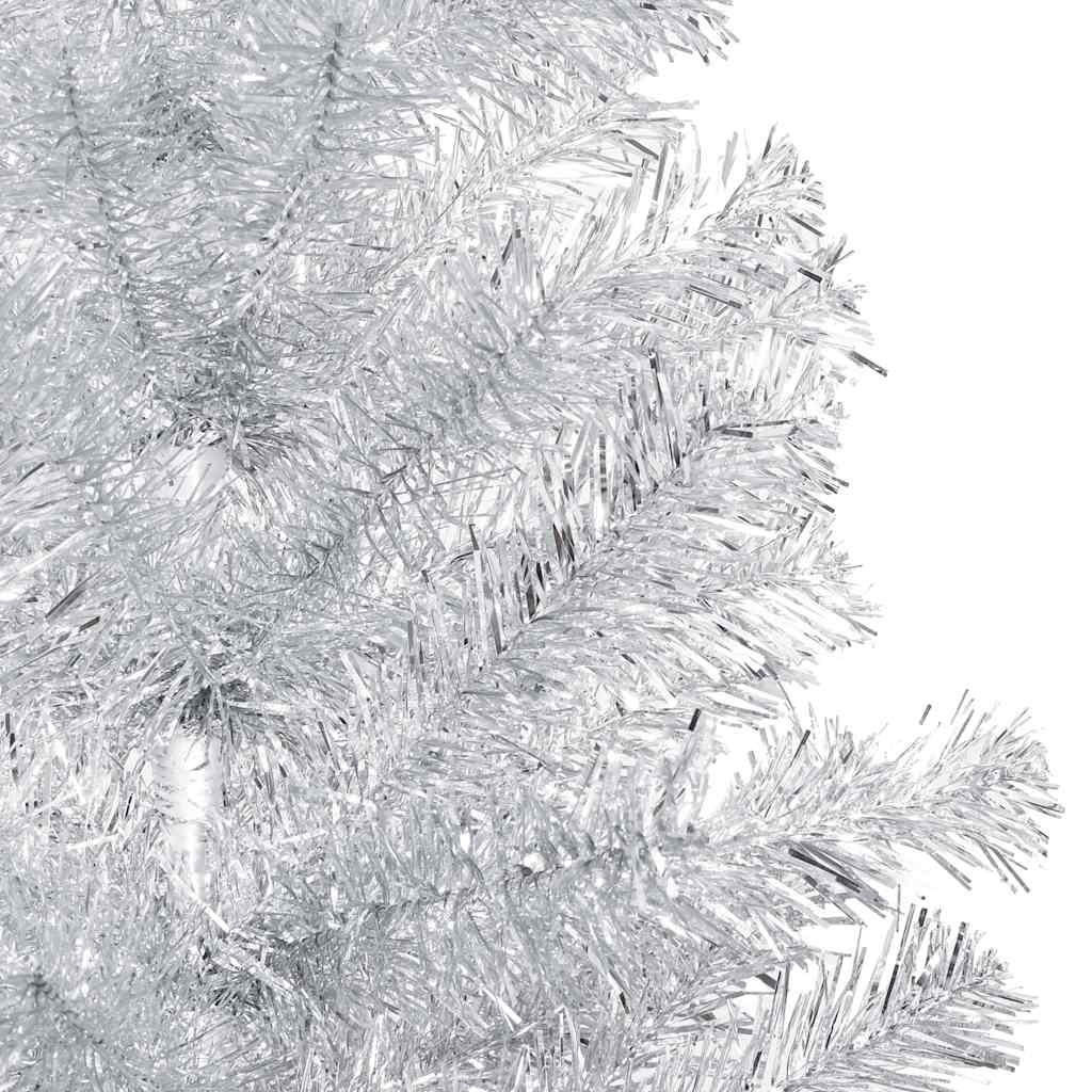 Artificial Pre-lit Christmas Tree with Ball Set Silver 240 cm PET
