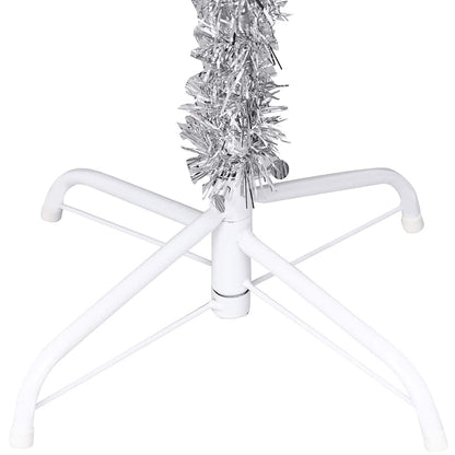 Artificial Pre-lit Christmas Tree with Ball Set Silver 240 cm PET