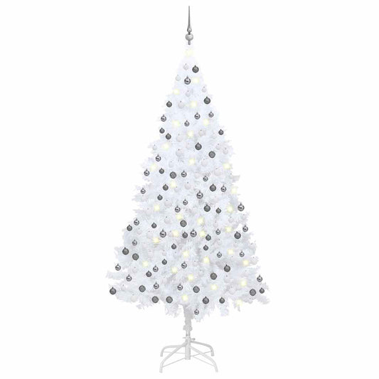 Artificial Pre-lit Christmas Tree with Ball Set White 240 cm