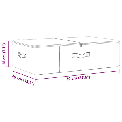 Storage Boxes 2 pcs Fabric 70x40x18 cm Cream