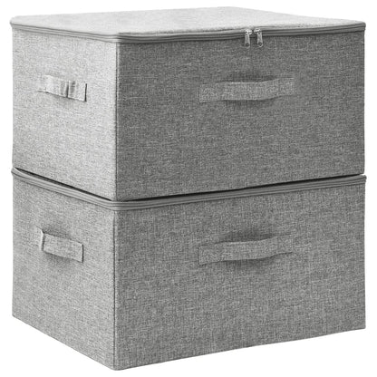 Storage Boxes 2 pcs Fabric 43x34x23 cm Grey