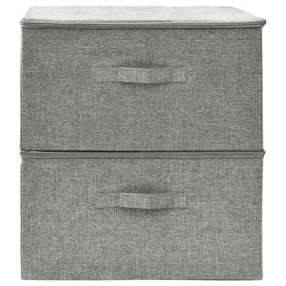 Storage Boxes 2 pcs Fabric 43x34x23 cm Grey