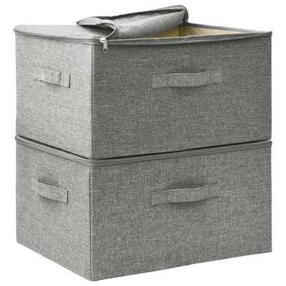 Storage Boxes 2 pcs Fabric 43x34x23 cm Grey
