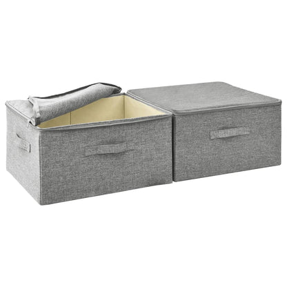 Storage Boxes 2 pcs Fabric 43x34x23 cm Grey