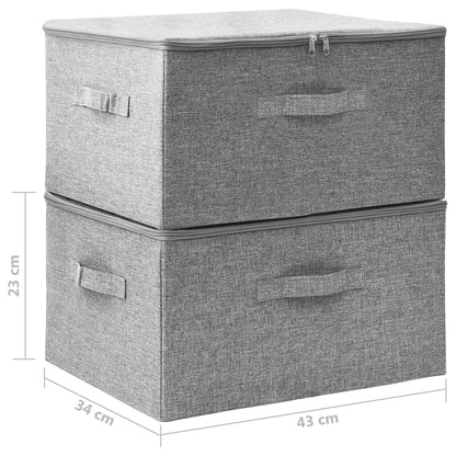Storage Boxes 2 pcs Fabric 43x34x23 cm Grey