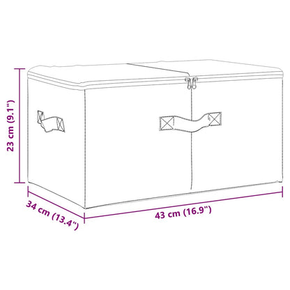 Storage Boxes 2 pcs Fabric 43x34x23 cm Cream