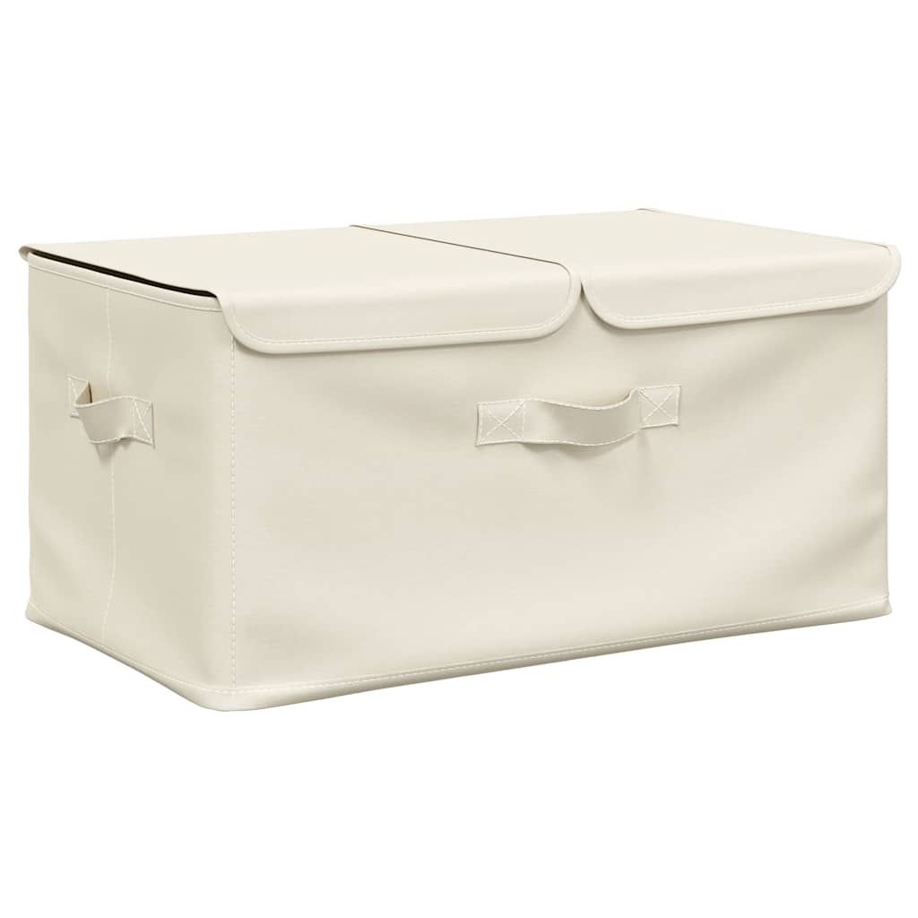 Storage Box Fabric 50x30x25 cm Cream