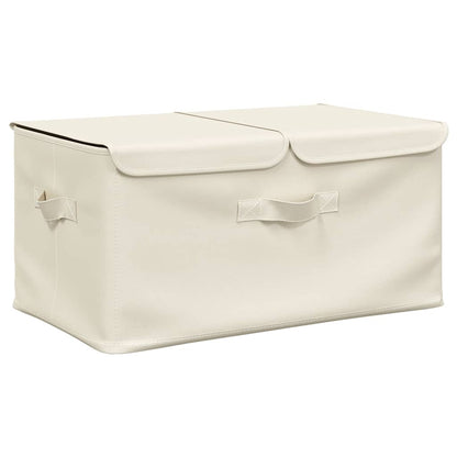 Storage Boxes 2 pcs Fabric 50x30x25 cm Cream