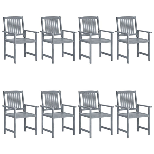 Garden Chairs 8 pcs Solid Acacia Wood Grey