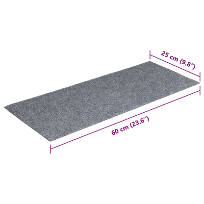 Stair Mats Self-adhesive 15 pcs 60x25 cm Light Grey Rectangular